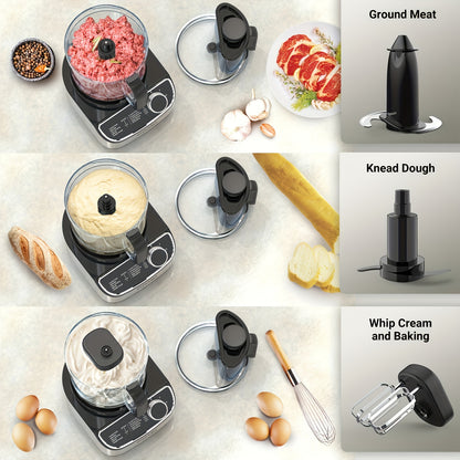 Keukenmachine – Foodprocessor – Keukenmixer – Keukenrobot – Blender – 1300W Vermogen – 12 Cups RVS Mengkom