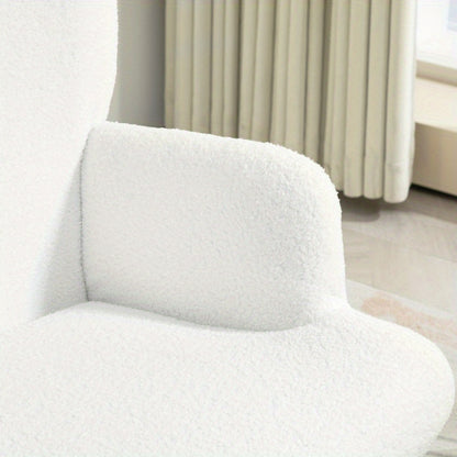 Fauteuil – Loungefauteuil – Relaxstoel – Zetel – Armstoel – Sherpa Bekleding – Hoog Rugleuning Met Voetenbank – Stalen Poten – Compact Design – Comfortabel & Duurzaam