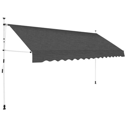 Markies Handbediend – Zonwering – Luifel – Zonnescherm – Terrasoverkapping – Antraciet – 350 cm Breed – Duurzaam Metalen Frame