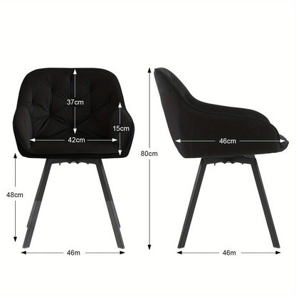Draaistoelen Eetkamer – Keukenstoelen – Eetkamerstoelen – Stoelen Met Armleuningen – Set Van 2 – Velvet Bekleding – Memory Foam Zitting