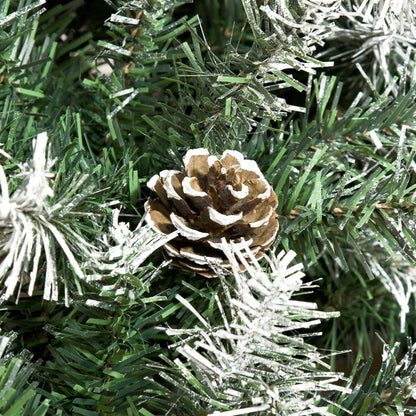 Kunstkerstboom – Kerstboom Kunststof – Xmas Boom – Nepboom – Flocked Boom – 180 cm Groot – 800 Tips Met Sneeuwbedekte Dennenappels
