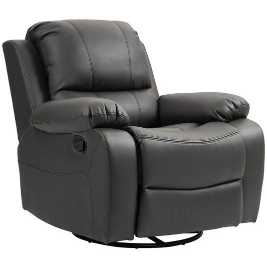 Relaxstoel – Verstelbare Fauteuil – Recliner – Draaistoel – Zitstoel – 360° Draaibaar – Stevig Stalen Frame Tot 150 Kg – Zwart Design 93x100x98 cm