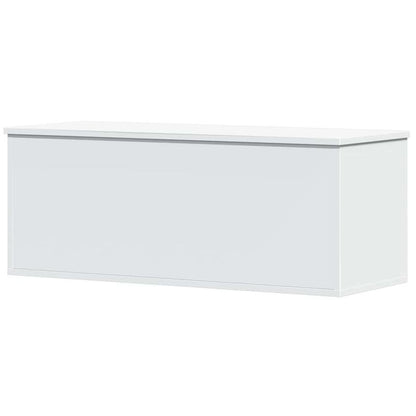 White Modern Minimalist Wooden Storage Box with Open Lid - Large Rectangular Organizer Chest for Bedroom, Living Room, Home Office - Sturdy Wooden Construction, Space-Saving Design, Multi-Purpose Furniture for Clothes, s