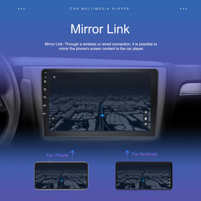 Autoradio Touchscreen – Double DIN Autoradio – Auto Multimedia Speler – Car Audio Systeem – GPS Navigatie – 9 Inch HD Scherm – Android Compatibel Met Mirror Link & WiFi