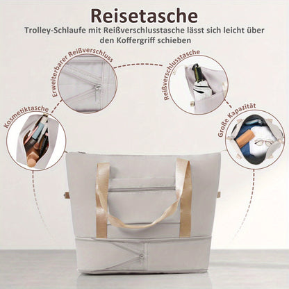 5pcs travel luggage set: suitcase M, L, XL, travel bag, cosmetic bag, TSA lock, 360° wheels, height-adjustable telescopic handle, lightweight & durable, light grey, Vacation Packing, Business Travel, Stylish Travel Gear, Fun