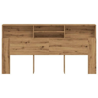 Hoofdeinde – Bedpaneel – Bedwand – Opberghoek – Houten Paneel – Artisan Eiken – 200x19x103,5 Cm – Duurzaam Eco-Design – Eenvoudige Montage