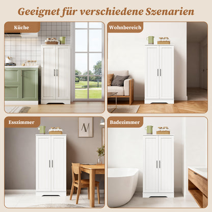 Kastje – Opbergkast – Voorraadkast – Dressoir – Woonkamerkast – Wit – Modern 3D Golfpatroon – Verstelbare Legplank – 120x60x40 cm – Stabiel & Veilig