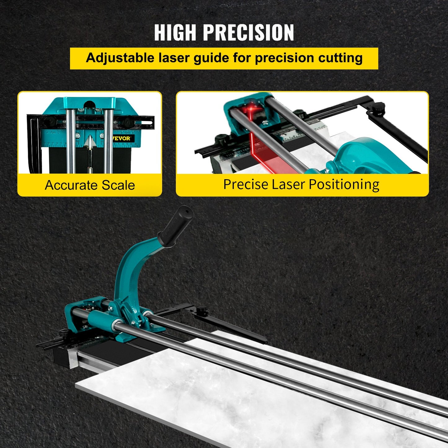 Tegelzaag – Tegelsnijder – Tegelsnijmachine – Tegelknipper – Tegelsnijder Handmatig – Maximale Snijlengte 120 cm – Lasergeleiding & Hardmetalen Snijwiel