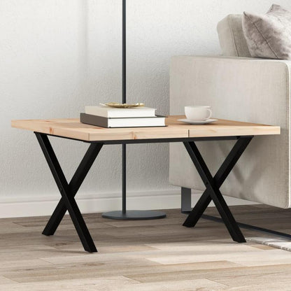 Modern X-Frame Coffee Table - Heavy-Duty Pine Wood & Steel Construction, Lightweight Living Room Center Table, Easy Assembly, Minimalist Industrial Design for Indoor/Outdoor Use - Space-Saving Furniture for Apartments, Houses