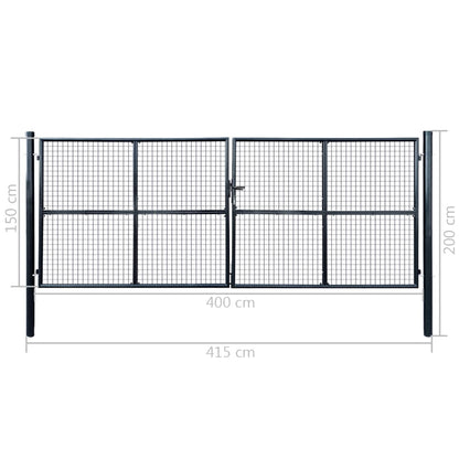 Tuinpoort – Tuindeur – Tuinhek – Hekpoort – Hekdeur – Gegalvaniseerd Staal – 400x150 cm – Weerbestendig En Veilig