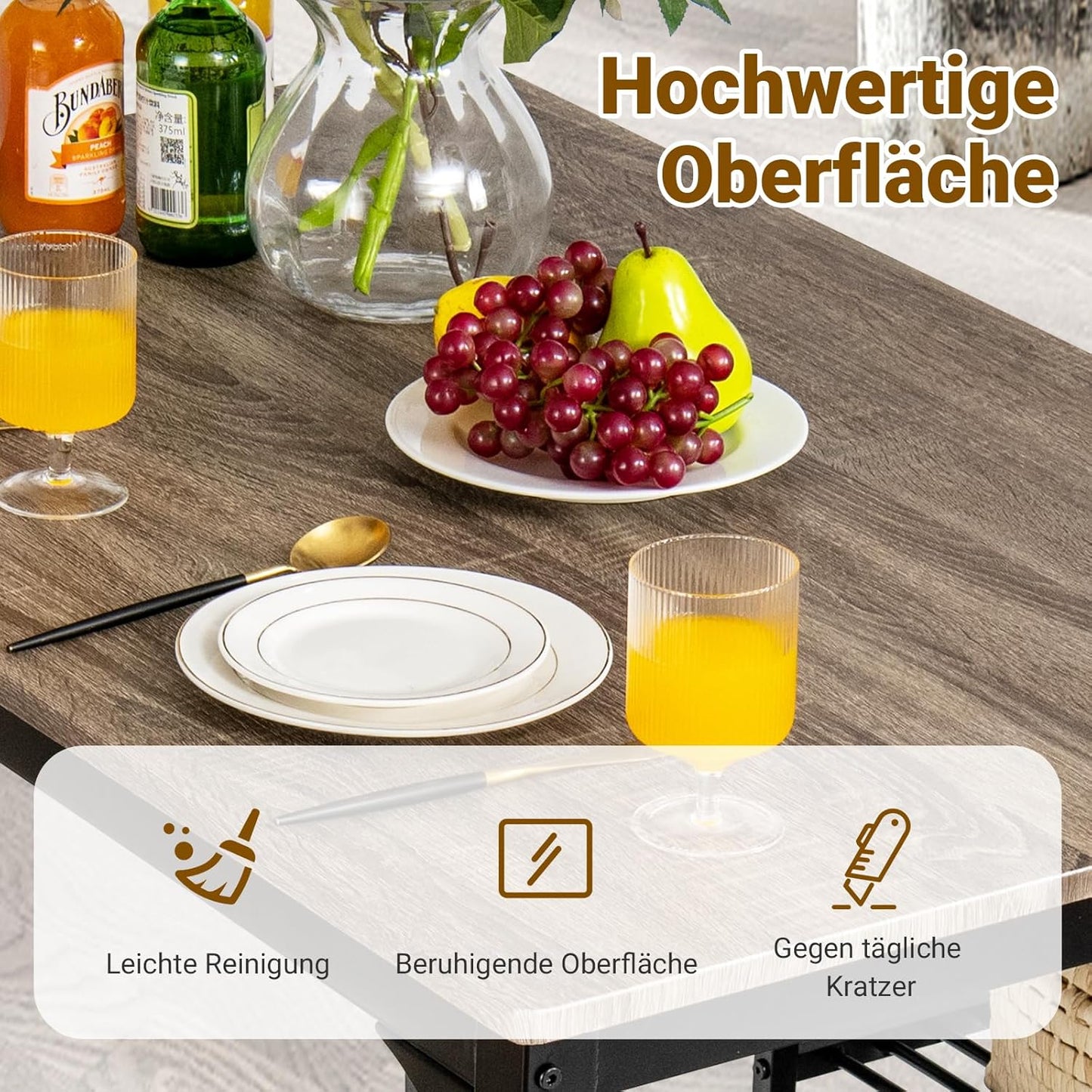 4-delige Eettafelset – Eettafel Met Stoelen – Bank Met Opbergruimte – Industriële Eetkamer Set – Grijs – Ruimtebesparend Ontwerp – Stevig Metalen Frame