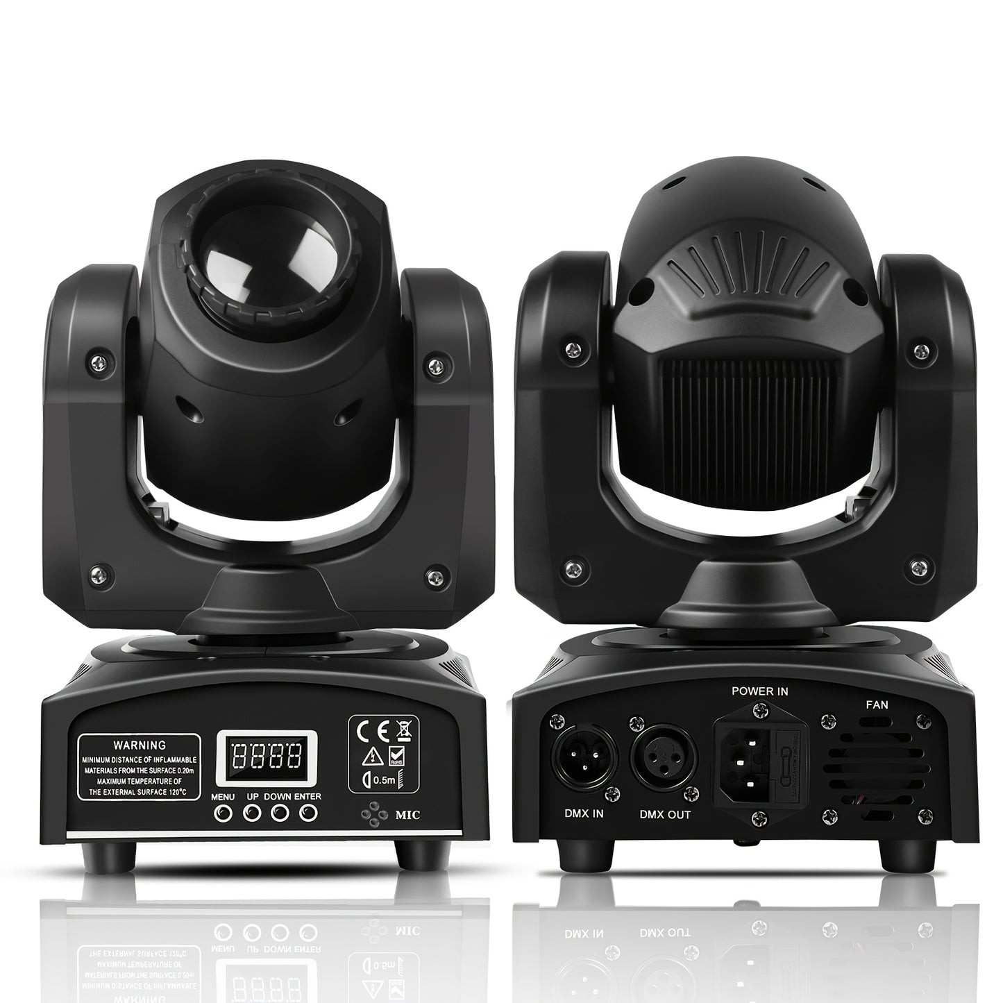 2 PACK Of120W LED Moving Head Light RGBW 8 Gobo Beam Multi Pattern DMX Suitable for Djs, Discos, Nightclubs, Ktvs, Bars, Theatres, Arcades, Parties