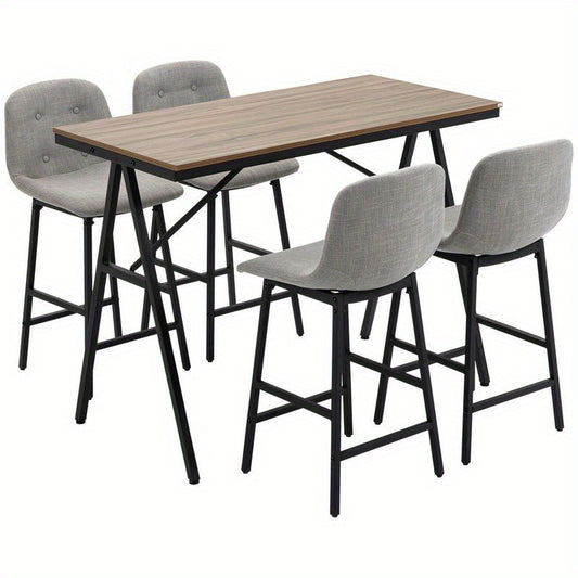 Barkruk – Barstoel – Barstoel Kruk – Bistro Kruk – Keukenkruk – Stevig Metalen Frame – Hardhouten Blad
