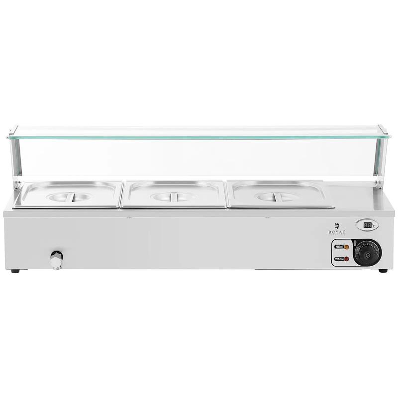 Heated Buffet Warmer with a Cover 3 X GN 1/2 2000 W