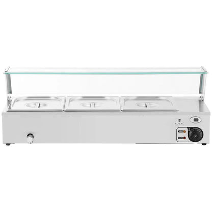 Heated Buffet Warmer with a Cover 3 X GN 1/2 2000 W