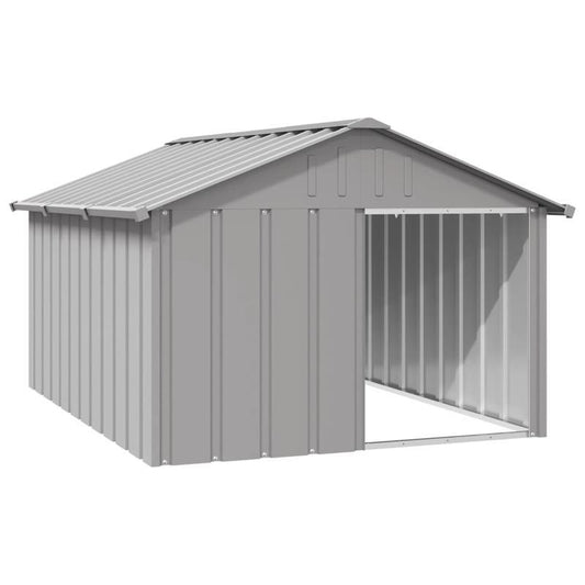 116, 5x153x81, 5 cm Gray Galvanized Steel Dog Kennel Stable Spacious Indoor/ Outdoor Easy to clean and portable ventilation design