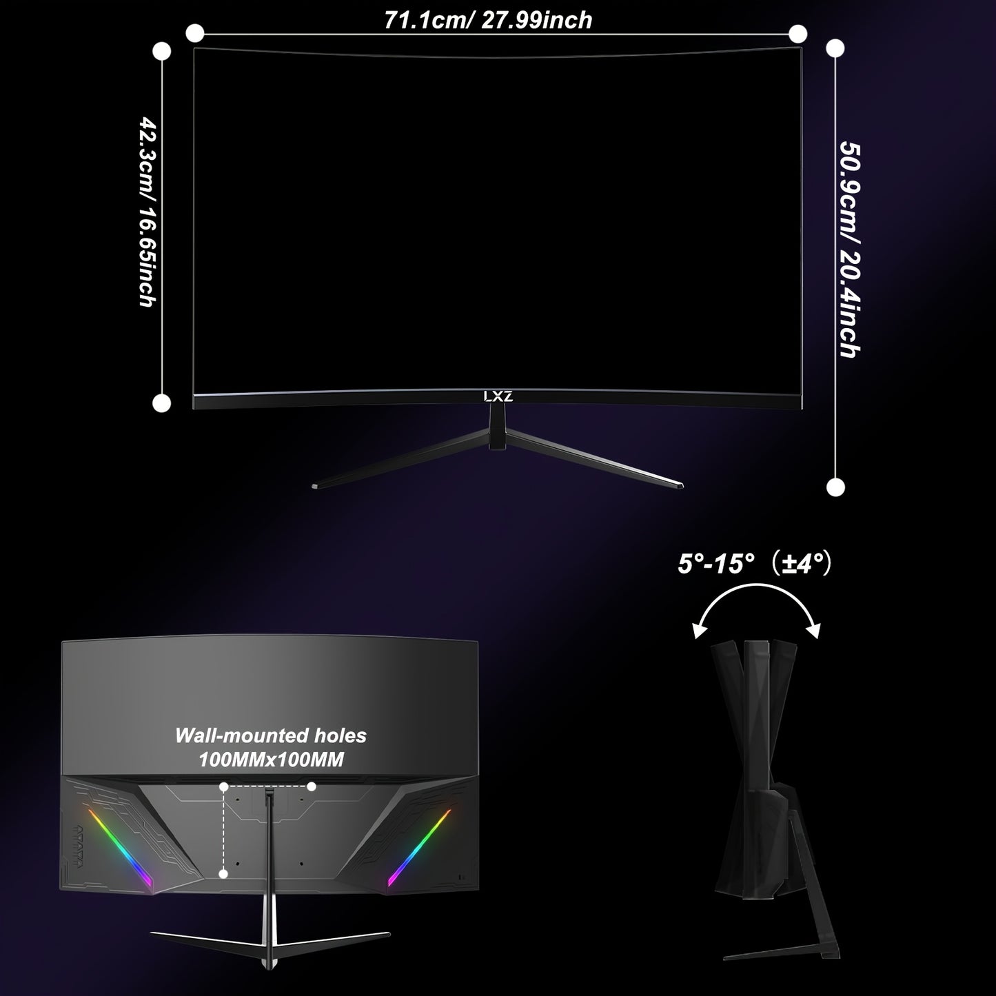 32 Inch Curved Gaming Monitor – Curved Scherm – PC Monitor – Gaming Display – Frameloos Scherm – 2K QHD Resolutie – 180Hz Verversingssnelheid