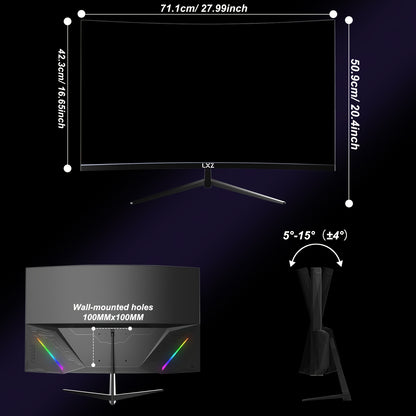 32 Inch Curved Gaming Monitor – Curved Scherm – PC Monitor – Gaming Display – Frameloos Scherm – 2K QHD Resolutie – 180Hz Verversingssnelheid