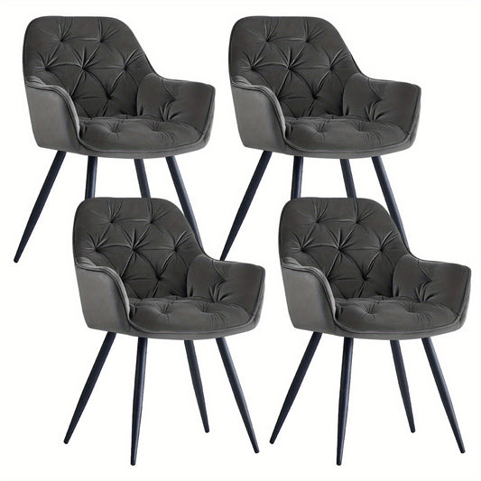 Eetkamerstoel – Stoel – Dinerset – Zithoekstoel – Moderne Stoel – Velvet Bekleding – Massief Houten Frame – Compacte Afmetingen – Grijs