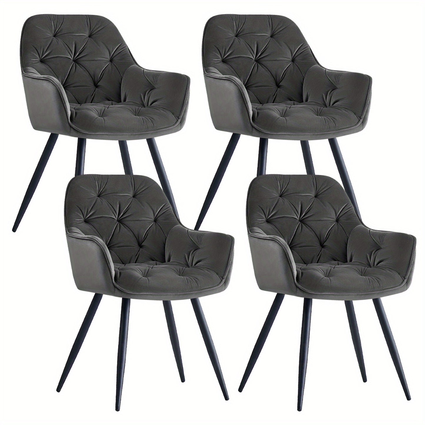 JYMTOM Velvet Dining Chairs with Padded Seat and Backrest Sturdy Metal Legs and Armrests Comfortable Accent Chair for Dining Room Living Room or Lounge, Home Decor Furniture, Lounge Seating, Velvet Upholstery, Elegant Design,