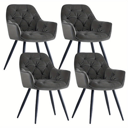 JYMTOM Velvet Dining Chairs with Padded Seat and Backrest Sturdy Metal Legs and Armrests Comfortable Accent Chair for Dining Room Living Room or Lounge, Home Decor Furniture, Lounge Seating, Velvet Upholstery, Elegant Design,