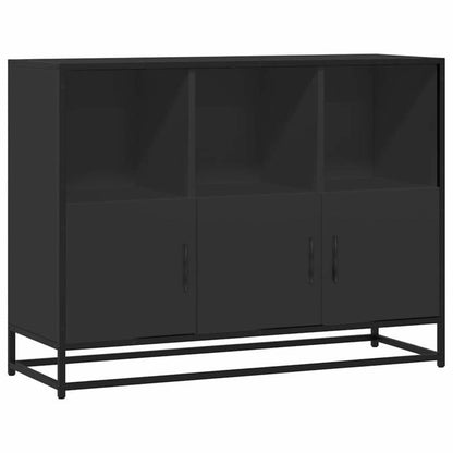 Sideboard 100x35x76cm edited wood zwart Practical and removable