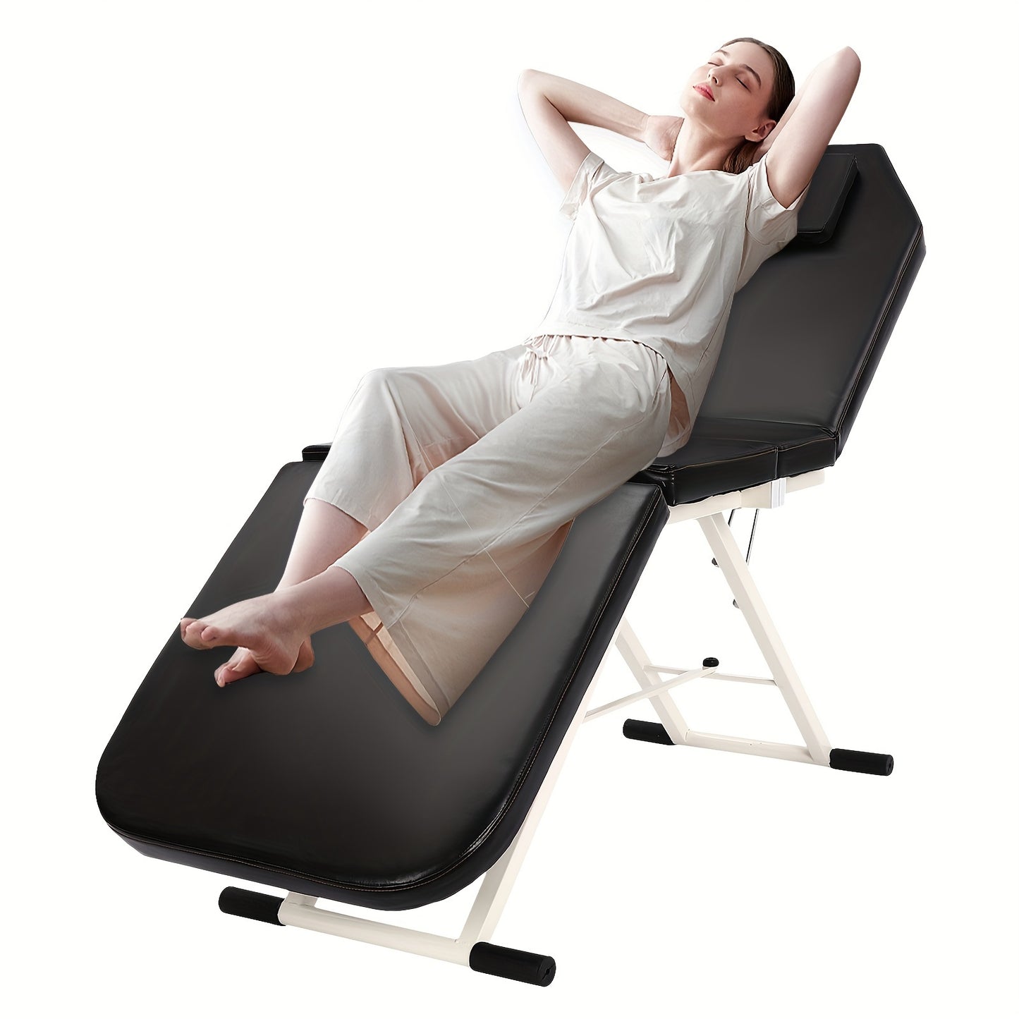 Massagetafel – Massagebed – Behandelingstafel – Spa Tafel – Therapie Tafel – Zwart – Inklapbaar Aluminium Frame – Dikke Foam Padded – Water- en Olieafstotend