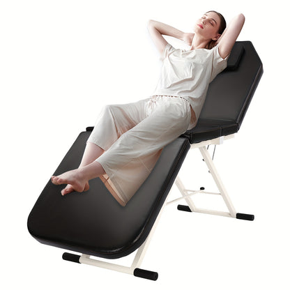 Massagetafel – Massagebed – Behandelingstafel – Spa Tafel – Therapie Tafel – Zwart – Inklapbaar Aluminium Frame – Dikke Foam Padded – Water- en Olieafstotend