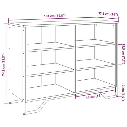 Sideboard 101x35.5x74.5cm Processed Wood Black Practical and removable