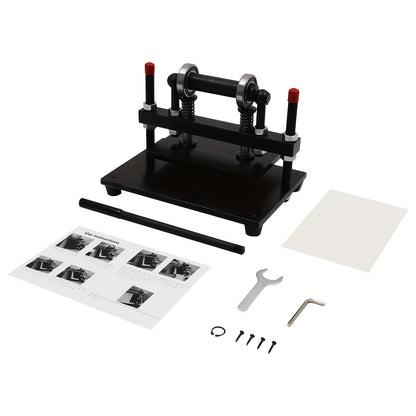 Leren Snijmachine – Handmatige Stansmachine – Embossing Machine – Press Cutter – Faux Leather Cutter – Zwart – Verstelbare Druk – Stabiele Constructie
