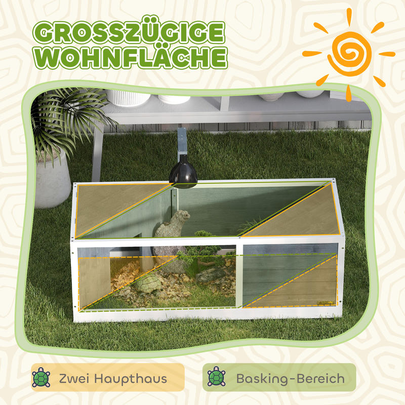 Turtle house with easy-open top, lamp fixture, transparent front, 120 x 50 x 40cm, grey, Reptile Habitat, Exotic Pet Housing, Modern Reptile House, Stylish Animal Cage, Transparent Terrarium, Reptile Enclosure, Exotic Pet Kee