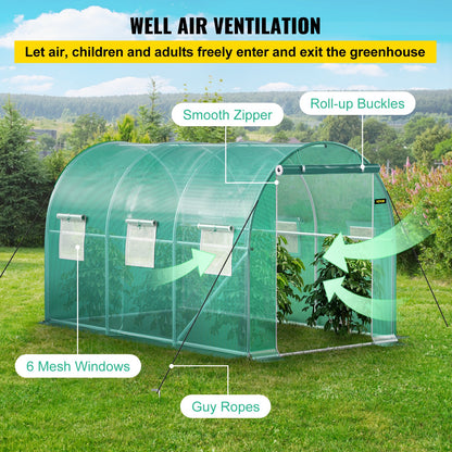 Walk-in Tunnel Kas – Tunnelkas – Kweekkas – Groentenkas – Plantenkas – Gegalvaniseerd Stalen Frame – Waterdichte UV-bestendige PE-folie