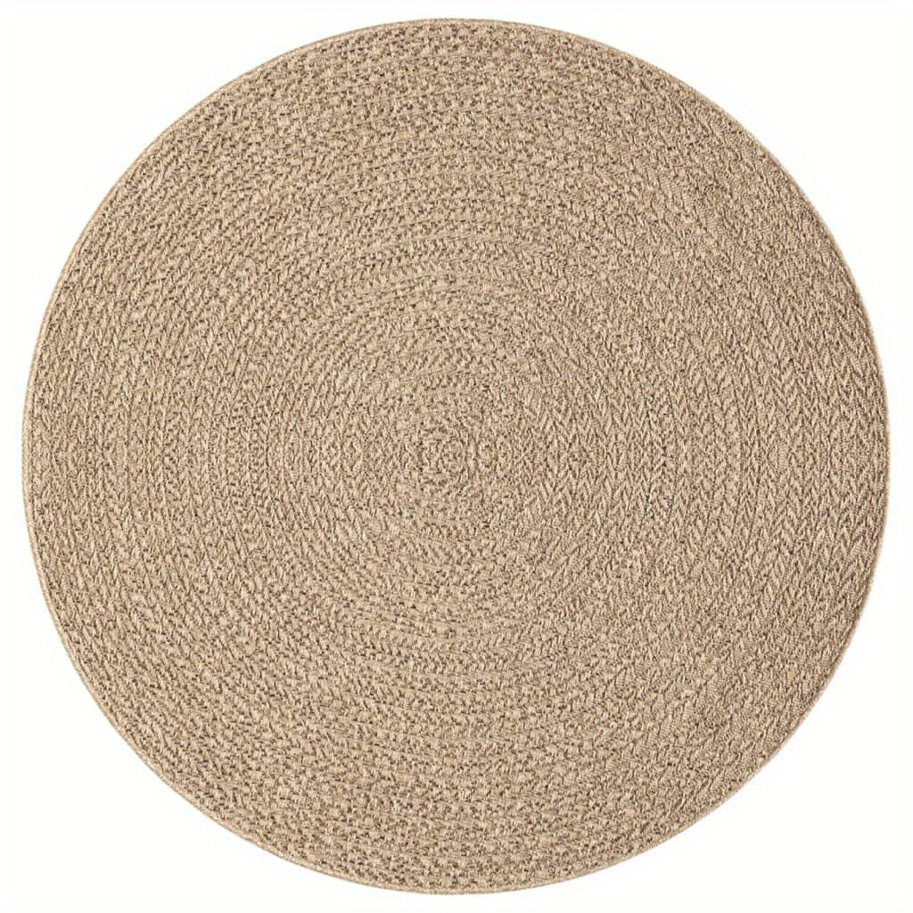 Buitentapijt – Buitenmat – Vloerkleed – Tuintapijt – Outdoorkleed – Rond – Polypropyleen Jute Look – 200 cm Diameter – UV-bestendig