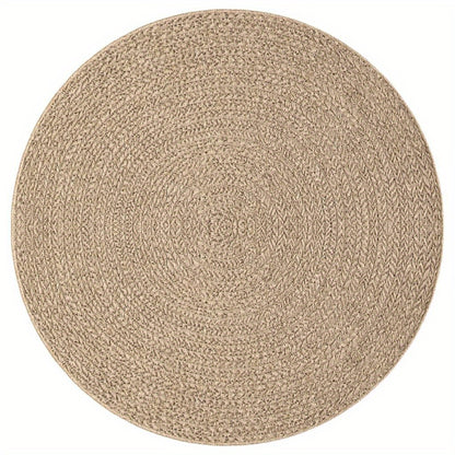 Buitentapijt – Buitenmat – Vloerkleed – Tuintapijt – Outdoorkleed – Rond – Polypropyleen Jute Look – 200 cm Diameter – UV-bestendig