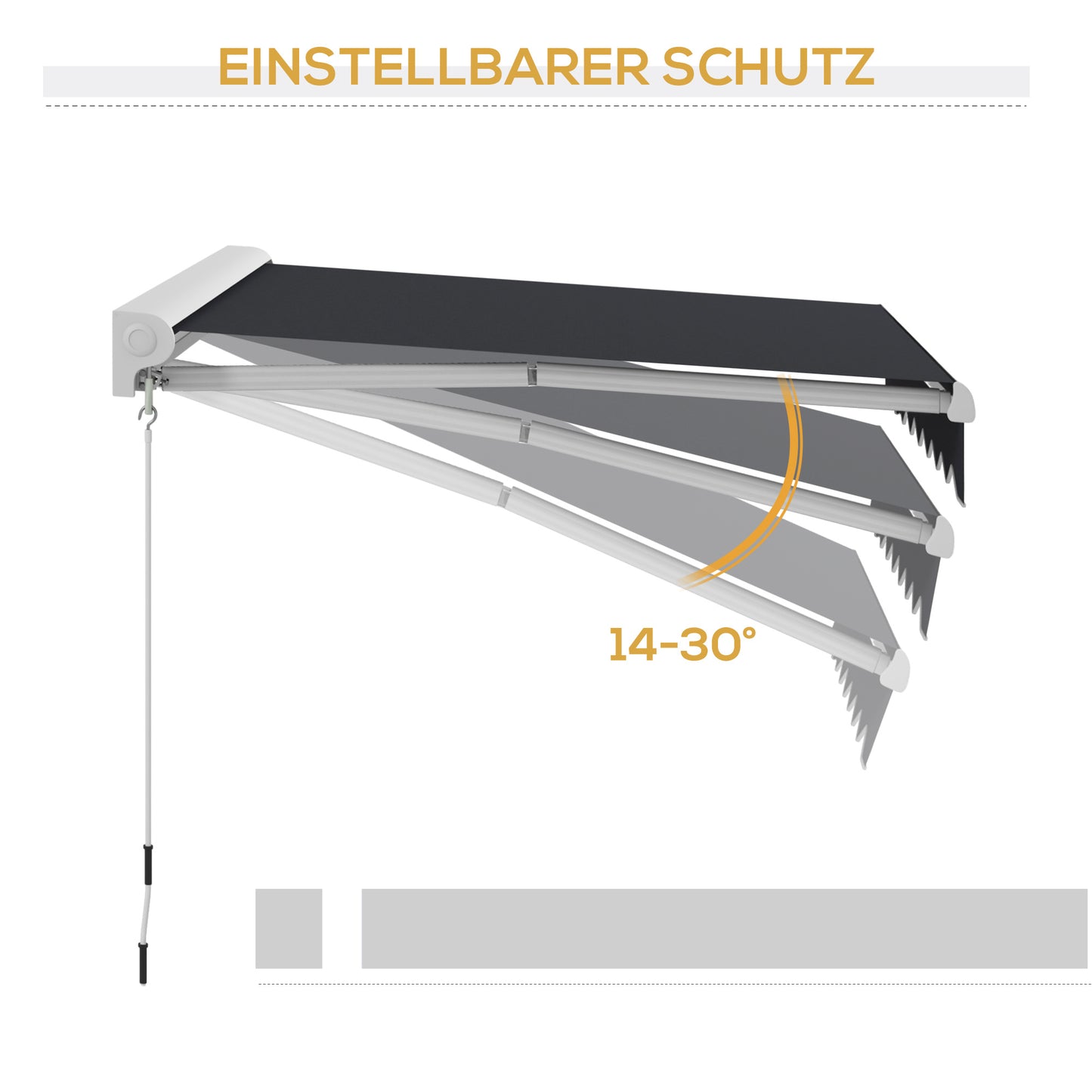 Uitvalscherm – Zonnescherm – Terrasscherm – Markies – Luifel – Elektrisch en Handmatig – Aluminium Frame en Afstandsbediening 2,5x2m Grijs
