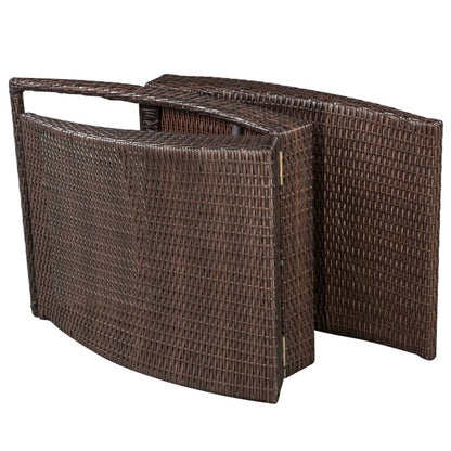 Rattan Ligstoel – Lounger – Zonnebed – Ligbank – Tuinstoel – Weerbestendig PE Rattan – Extra Comfortabel Crème Kussen – Handmatig Verstelbaar – Opvouwbaar – Bruin