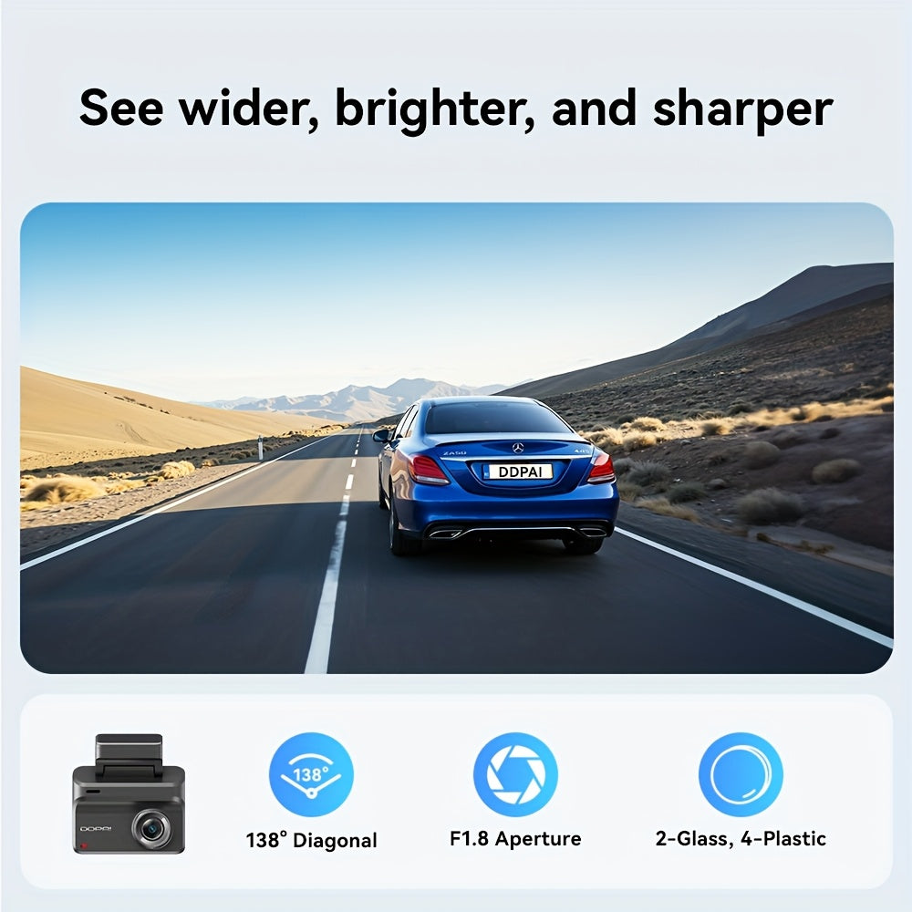 Dashcam – Autocamera – Dashboardcamera – Beveiligingscamera – Reiscamera – Dual Front- en Rear-Recording – Nachtzicht – Parkeermodus – 64GB Geheugenkaart – Wifi & App Bedieninzicht