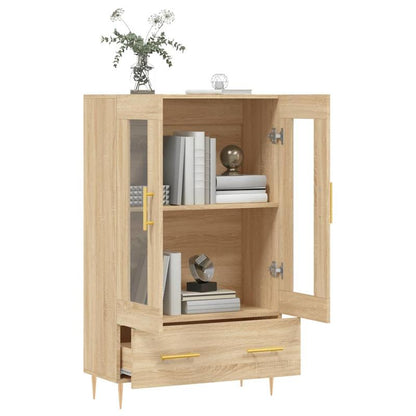 Simple Sideboard, Spacious Storage Cabinet with Display Shelf, Suitable for Kitchen, Living Room, Stylish Furniture, Offers Additional Storage Space and Home Decor, Ensures Safety. Tall Cabinet 69.5x31x115 cm, Treated Wood, S