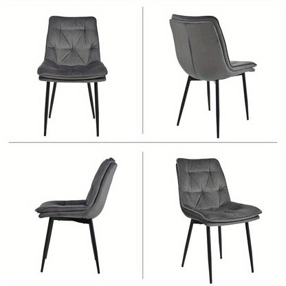 Eetkamerstoel – Stoel – Design Stoel – Comfortabele Stoel – Kuipstoel – Donkergrijs Fluweel – Ergonomische Rugleuning – Dubbele Laag Zitkussen