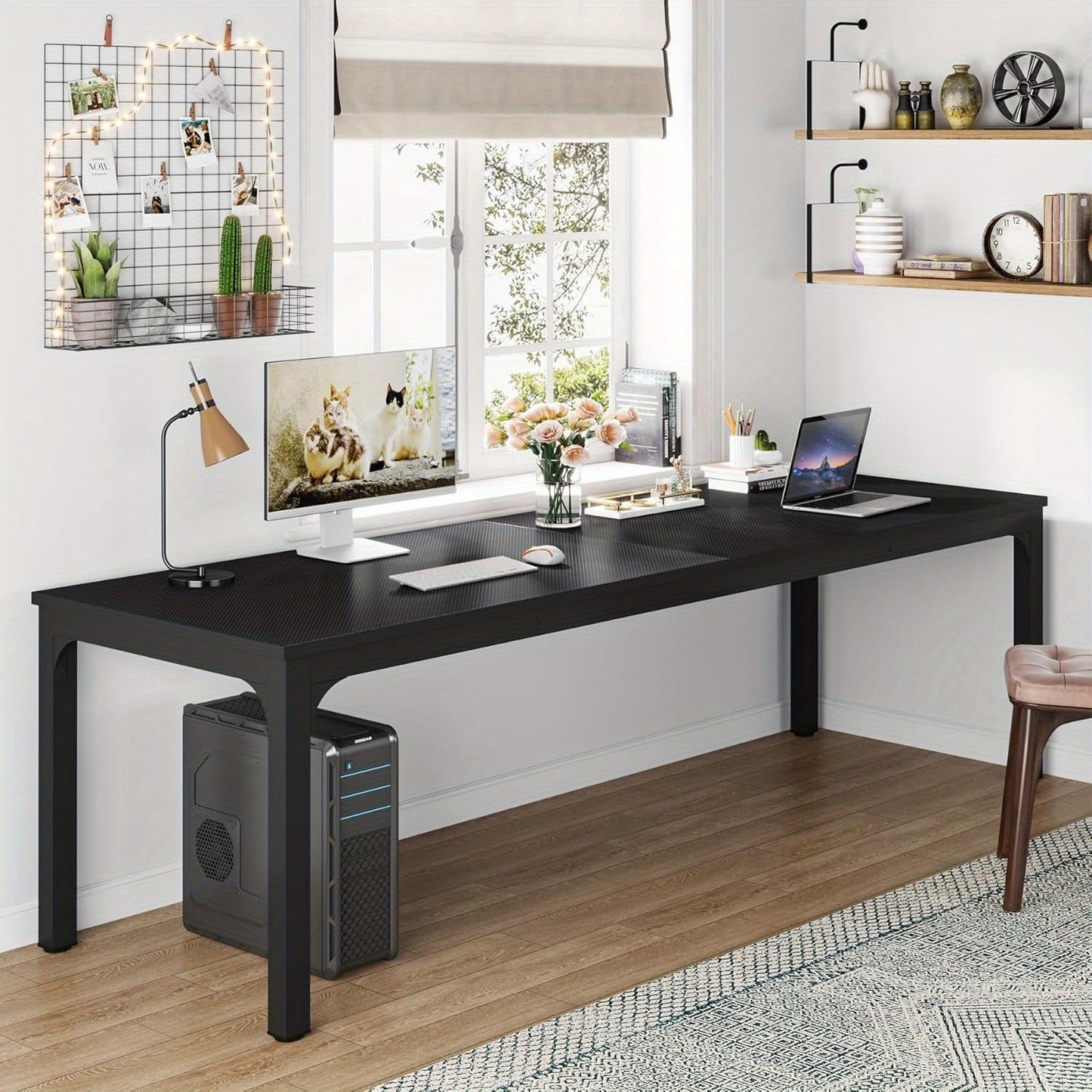 Bureau – Computertafel – Werktafel – Bureaublad – Schrijftafel – Extra Lang 199,9 cm – Duurzaam Gelamineerd Hout – Verstelbare Voetjes Voor Optimale Stabiliteit