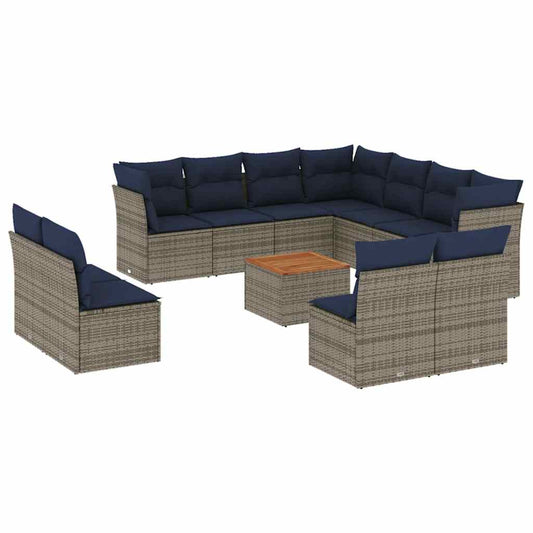 Loungeset – Tuinset – Loungebank – Balkonset – Tuinmeubelen – PE-Rattan – Waterdichte Opbergruimte