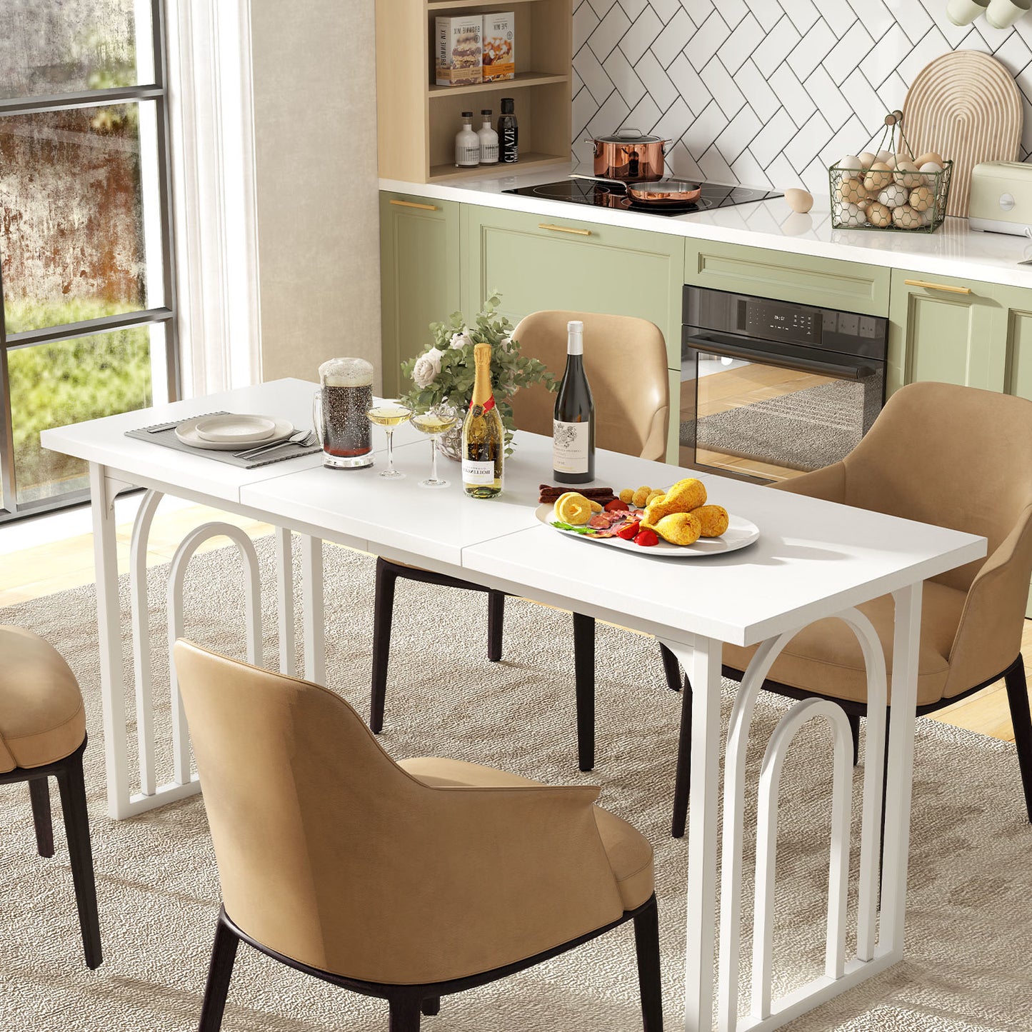 Eettafel – Tafel – Eetkamertafel – Keukentafel – Houten Tafel – Ruim 160 cm – Stevige Metalen Poten