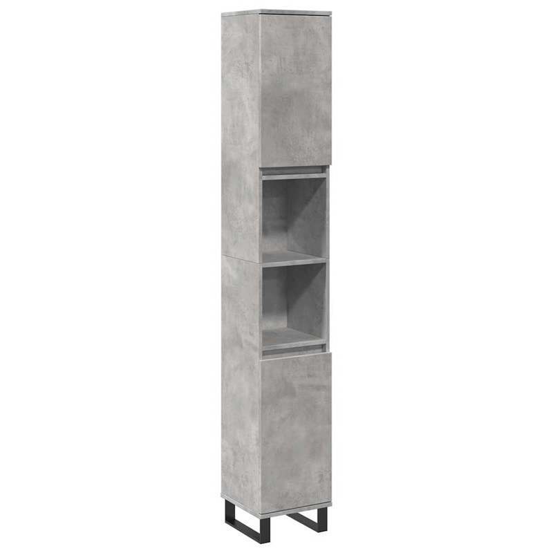 Badkamermeubel – Badmeubelset – Wastafelmeubel – Badkamerkast – Onderbouwkast – Betonlook Grijs – Duurzaam Hout – 3-delige Set