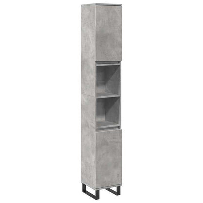 Badkamermeubel – Badmeubelset – Wastafelmeubel – Badkamerkast – Onderbouwkast – Betonlook Grijs – Duurzaam Hout – 3-delige Set