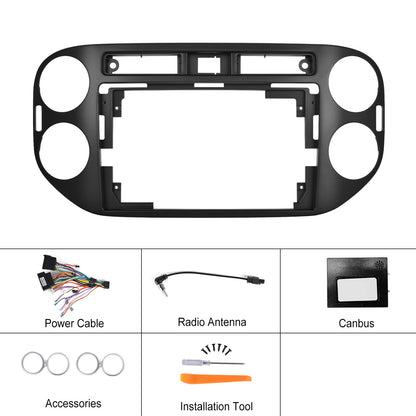Autoradio Tiguan – Multimedia Unit – Android Head Unit – Navigatiesysteem – Achteruitrijcamera – 9 Inch Scherm – Draadloos CarPlay & Android Auto