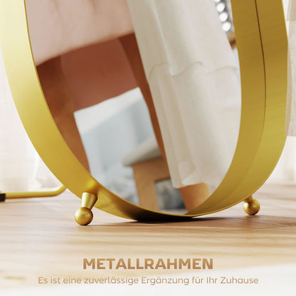 Staande Spiegel – Full-Length Spiegel – Vloerspiegel – Wandspiegel – Goudkleurige Spiegel – Metaalrand – 160x50 cm – Zonder Elektriciteit
