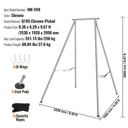 Luchtacrobatiek rek – Aerial Yoga Frame – Yogastandaard – Fitness Rek – Stretch Rek – Aluminiumlegering – 2,93 Meter Hoog – Minimalistisch Design