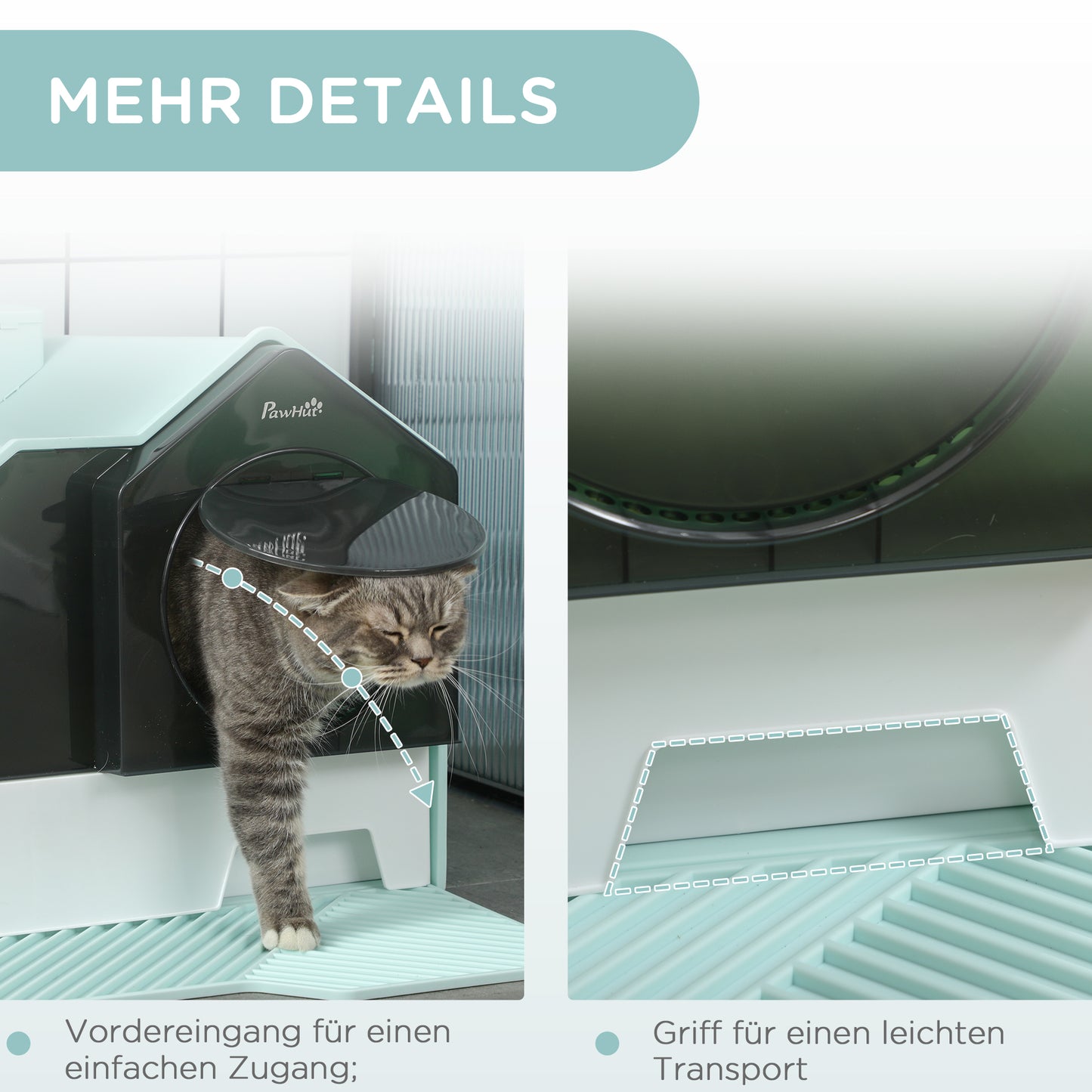 Kattenbak – Kattenbakje – Kattentoilet – Kattentoiletje – Kattenbak Met Huisje – Uitneembare Bodem – Ingebouwde Zeeflaag
