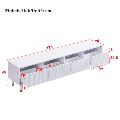 Television Stand | Contemporary TV Stand | 178 Cm Long | Sleek Design | Additional Storage Options | 4 Compartments | Perfect for The Lounge - Sturdy, Elegant, And Adaptable - QUORE