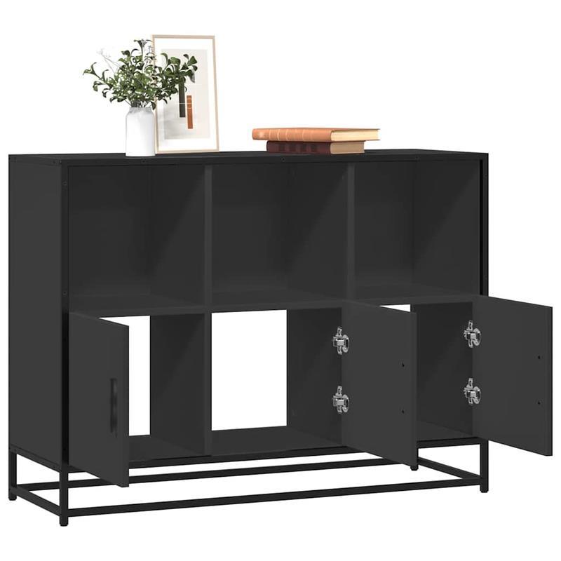 Sideboard 100x35x76cm edited wood zwart Practical and removable